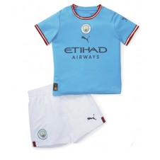 Manchester City Hjemmedraktsett Barn 2022-23 Kortermet (+ korte bukser)